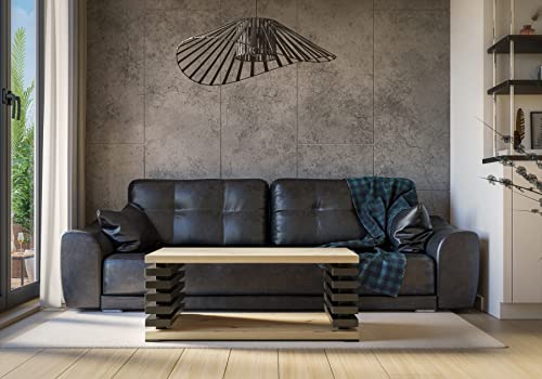 ALTDECOR Couchtisch, Kaffeetisch, ideal als Sofatisch oder Wohnzimmertisch, solide Konstruktion aus Möbelplatte, 120x60x44 cm - Artisan Eiche Optik/Schwarz - ORTO ALTDECOR Couchtisch, Kaffeetisch, ideal als Sofatisch oder Wohnzimmertisch, solide Konstruktion aus Möbelplatte, 120x60x44 cm - Artisan Eiche Optik/Schwarz - ORTO von ALTDECOR
