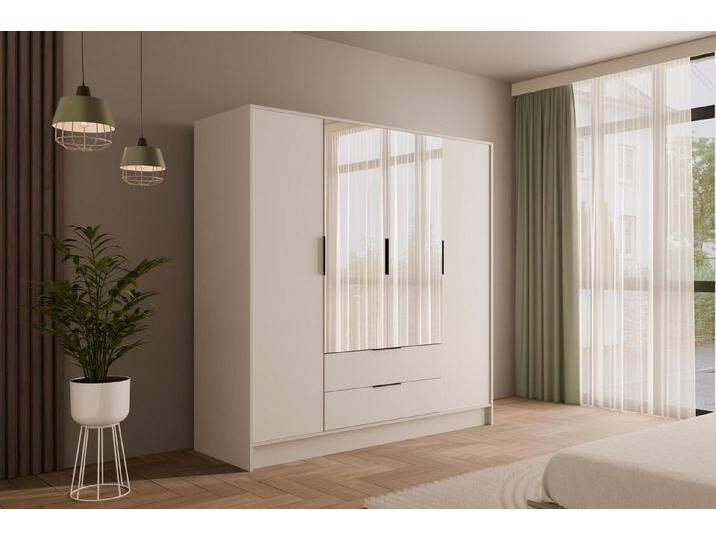 ALTDECOR Drehtürenschrank KOLIN (Kleiderschrank Garderobenschrank mit viel Stauraum, Moderner Schrank) Vielseitiger Drehtürenschrank mit Spiegeltüren Spiegel Flügeltüren von ALTDECOR