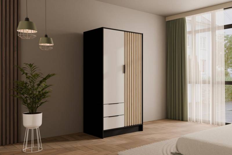 ALTDECOR Drehtürenschrank NELIA Vielseitiger Drehtürenschrank mit Spiegeltüren Spiegel Lamellen ALTDECOR Drehtürenschrank NELIA Vielseitiger Drehtürenschrank mit Spiegeltüren Spiegel Lamellen von ALTDECOR