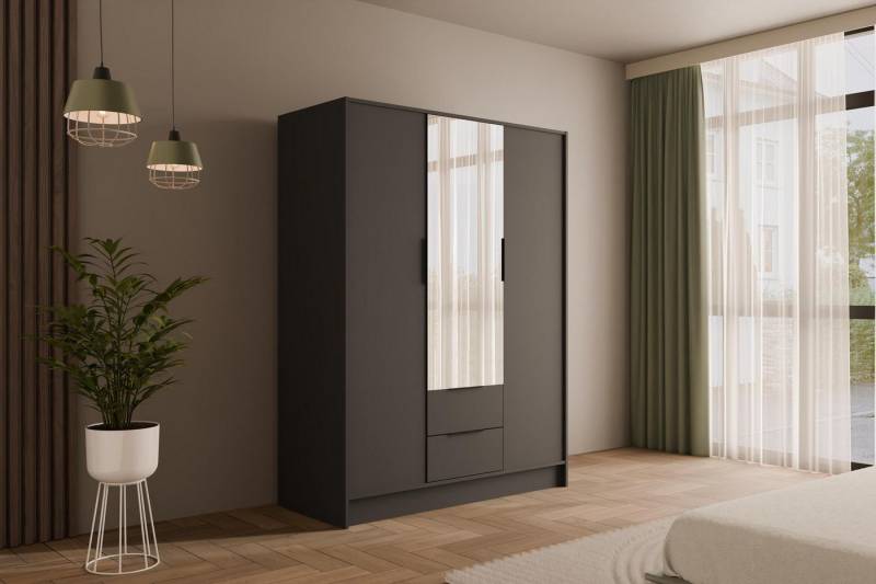 ALTDECOR Drehtürenschrank KOLIN (Kleiderschrank Garderobenschrank mit viel Stauraum, Moderner Schrank) Vielseitiger Drehtürenschrank mit Spiegeltüren Spiegel Flügeltüren von ALTDECOR