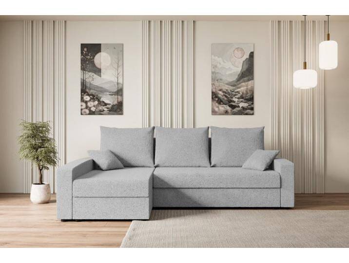 ALTDECOR Ecksofa ALESIA-L, Couch mit Schlaffunktion, Wohnzimmer - Wohnlandschaft, Corner Sofa Bett Eckcouch Couch L-Form Schlafcouch Ausziehbar, grau von ALTDECOR