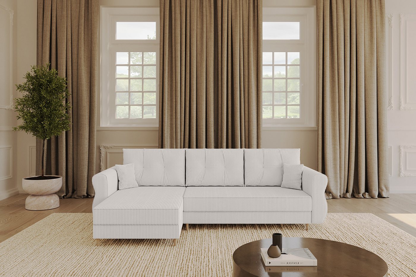 ALTDECOR Ecksofa APOL-L, Couch mit Schlaffunktion, Stauraum Wohnlandschaft Funktionsecke, Corner Sofa Bett Eckcouch Couch L-Form Schlafcouch Ausziehbar von ALTDECOR