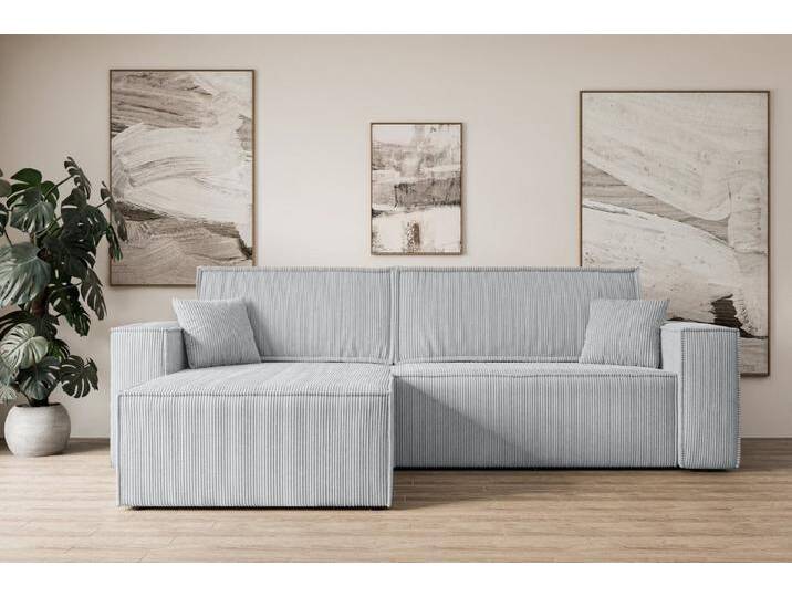 ALTDECOR Ecksofa CELTIC-XL, Couch mit Schlaffunktion, Wohnzimmer - Wohnlandschaft, Corner Sofa Bett Eckcouch Couch L-Form Schlafcouch Ausziehbar, grau von ALTDECOR