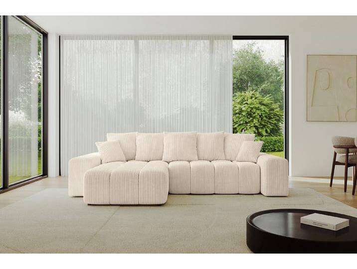 ALTDECOR Ecksofa ENIL-L, Couch mit Schlaffunktion, Wohnzimmer - Wohnlandschaft, Corner Sofa Bett Eckcouch Couch L-Form Schlafcouch Ausziehbar, beige von ALTDECOR