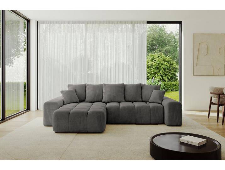 ALTDECOR Ecksofa ENIL-L, Couch mit Schlaffunktion, Wohnzimmer - Wohnlandschaft, Corner Sofa Bett Eckcouch Couch L-Form Schlafcouch Ausziehbar, grau von ALTDECOR