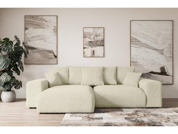 ALTDECOR Ecksofa ESKAR-L, Couch mit Schlaffunktion, Wohnzimmer - Wohnlandschaft, Corner Sofa Bett Eckcouch Couch L-Form Schlafcouch Ausziehbar, beige von ALTDECOR