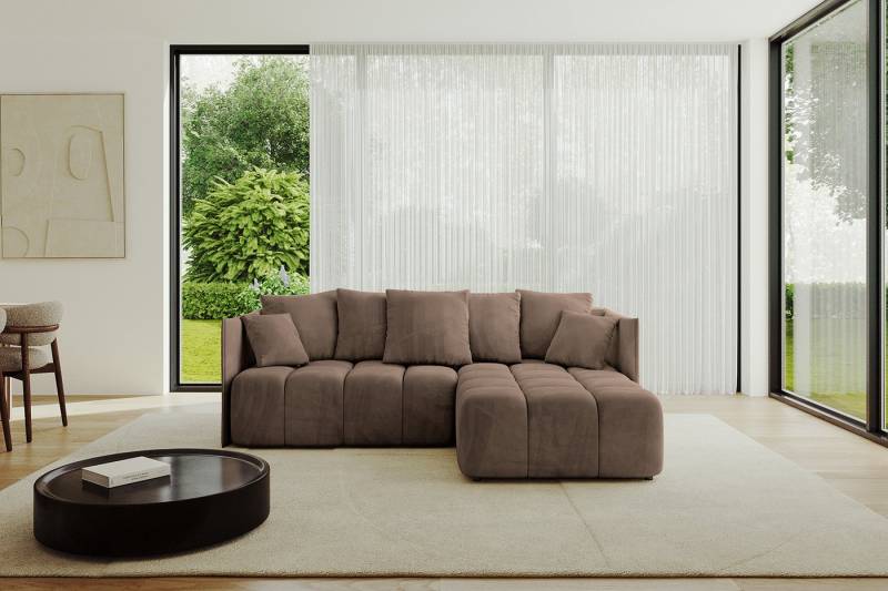 ALTDECOR Ecksofa LONLI-L, Couch mit Schlaffunktion, Stauraum Wohnlandschaft Funktionsecke, Corner Sofa Bett Eckcouch Couch L-Form Schlafcouch Ausziehbar von ALTDECOR