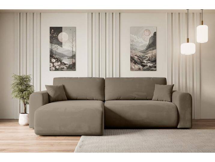 ALTDECOR Ecksofa ORRO-L, Couch mit Schlaffunktion, Wohnzimmer - Wohnlandschaft, Corner Sofa Bett Eckcouch Couch L-Form Schlafcouch Ausziehbar, grau von ALTDECOR