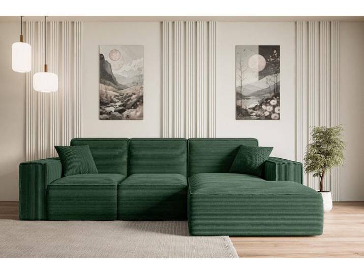 ALTDECOR Ecksofa SERRA-L, Sofa Praktische Bequeme Funktionsecke Couch L-Form Eckcouch, Corner Sofa U-Form Vielseitige Sofa Wohnlandschaft Wohnzimmer, grün von ALTDECOR