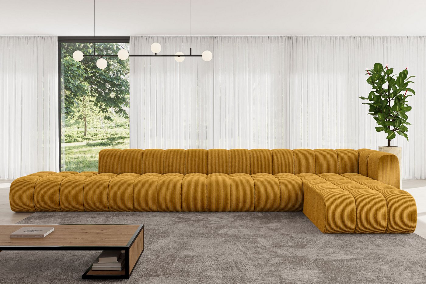 ALTDECOR Ecksofa Zuvon-L3, Corner Sofa U-Form Vielseitige Sofa Wohnlandschaft Wohnzimmer, FORWARDER_CURBSIDE von ALTDECOR