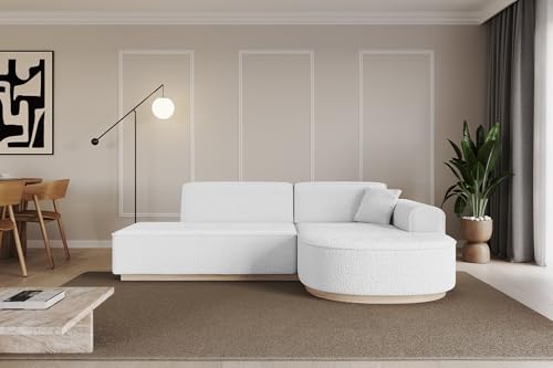 ALTDECOR Ecksofa in L-Form Corner Sofa Bett Eckcouch Couch Wohnlandschaft Cauchsofa Arrio-L1-240x163x81 cm Weiß von ALTDECOR