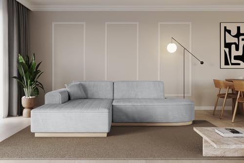 ALTDECOR Ecksofa in L-Form Corner Sofa Bett Eckcouch Couch Wohnlandschaft Cauchsofa IREA-L1-232x163x81 cm Grau von ALTDECOR