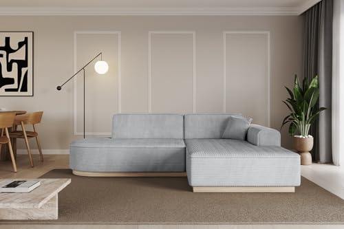 ALTDECOR Ecksofa in L-Form Corner Sofa Bett Eckcouch Couch Wohnlandschaft Cauchsofa IREA-L1-232x163x81 cm Grau von ALTDECOR
