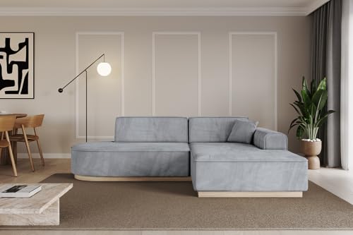ALTDECOR Ecksofa in L-Form Corner Sofa Bett Eckcouch Couch Wohnlandschaft Cauchsofa IREA-L1-232x163x81 cm Grau von ALTDECOR