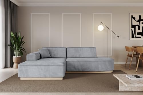 ALTDECOR Ecksofa in L-Form Corner Sofa Bett Eckcouch Couch Wohnlandschaft Cauchsofa IREA-L1-232x163x81 cm Grau von ALTDECOR