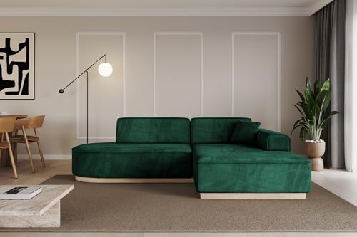 ALTDECOR Ecksofa in L-Form Corner Sofa Bett Eckcouch Couch Wohnlandschaft Cauchsofa IREA-L1-233x165x81 cm Grün von ALTDECOR