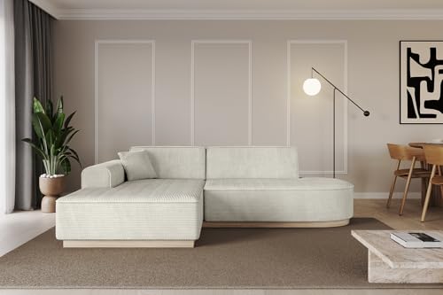 ALTDECOR Ecksofa in L-Form Corner Sofa Bett Eckcouch Couch Wohnlandschaft Cauchsofa IREA-L1-232x163x81 cm Hellgrau von ALTDECOR