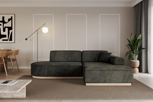 ALTDECOR Ecksofa in L-Form Corner Sofa Bett Eckcouch Couch Wohnlandschaft Cauchsofa IREA-L1-232x163x81 cm Schwarz von ALTDECOR