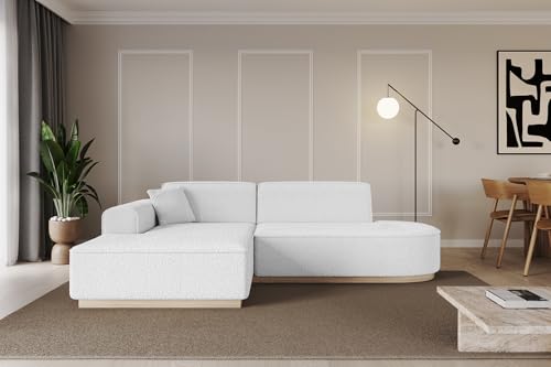 ALTDECOR Ecksofa in L-Form Corner Sofa Bett Eckcouch Couch Wohnlandschaft Cauchsofa IREA-L1-233x165x81 cm Weiß von ALTDECOR