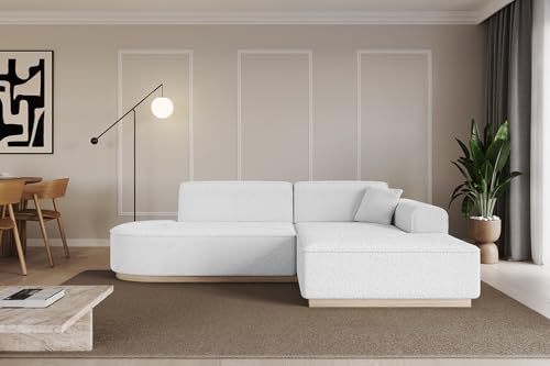 ALTDECOR Ecksofa in L-Form Corner Sofa Bett Eckcouch Couch Wohnlandschaft Cauchsofa IREA-L1-233x165x81 cm Weiß von ALTDECOR