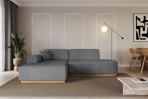 ALTDECOR Ecksofa in L-Form Corner Sofa Bett Eckcouch Couch Wohnlandschaft Cauchsofa IREA-L1-v2-233x165x81 cm Duneklgrau von ALTDECOR