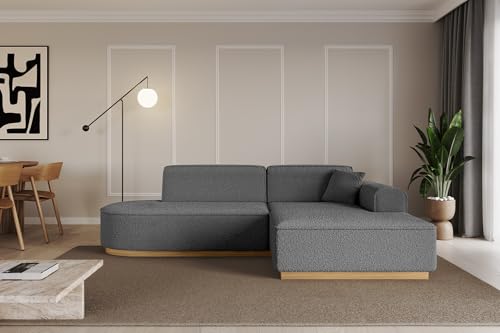 ALTDECOR Ecksofa in L-Form Corner Sofa Bett Eckcouch Couch Wohnlandschaft Cauchsofa IREA-L1-v2-233x165x81 cm Grau von ALTDECOR
