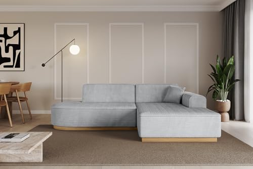 ALTDECOR Ecksofa in L-Form Corner Sofa Bett Eckcouch Couch Wohnlandschaft Cauchsofa IREA-L1-v2-233x165x81 cm Grau von ALTDECOR