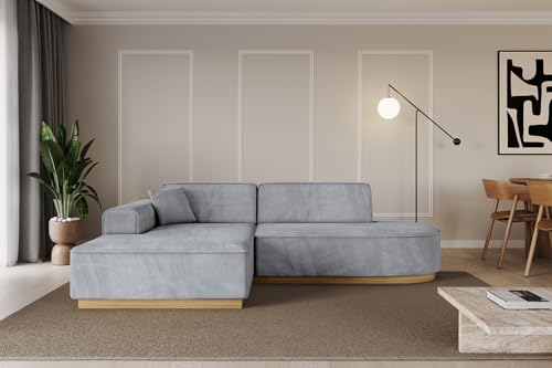 ALTDECOR Ecksofa in L-Form Corner Sofa Bett Eckcouch Couch Wohnlandschaft Cauchsofa IREA-L1-v2-233x165x81 cm Grau von ALTDECOR