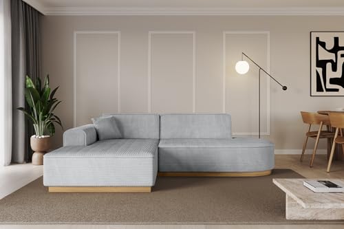 ALTDECOR Ecksofa in L-Form Corner Sofa Bett Eckcouch Couch Wohnlandschaft Cauchsofa IREA-L1-v2-233x165x81 cm Grau von ALTDECOR