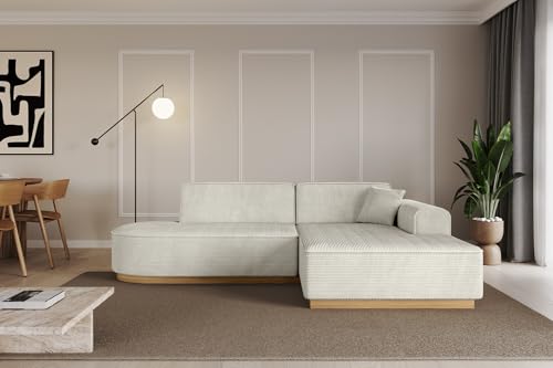 ALTDECOR Ecksofa in L-Form Corner Sofa Bett Eckcouch Couch Wohnlandschaft Cauchsofa IREA-L1-v2-233x165x81 cm Hellgrau von ALTDECOR