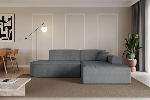 ALTDECOR Ecksofa in L-Form Corner Sofa Bett Eckcouch Couch Wohnlandschaft Cauchsofa IREA-L1-v3-233x165x81 cm Duneklgrau von ALTDECOR
