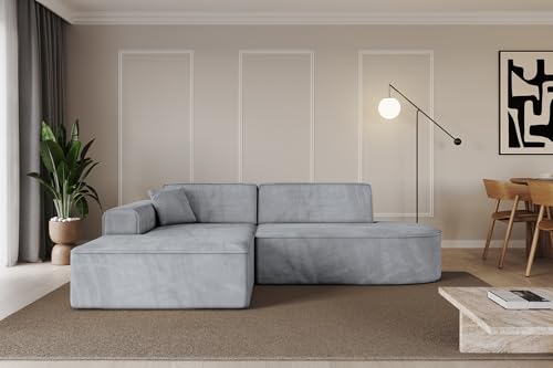 ALTDECOR Ecksofa in L-Form Corner Sofa Bett Eckcouch Couch Wohnlandschaft Cauchsofa IREA-L1-v3-233x165x81 cm Grau von ALTDECOR