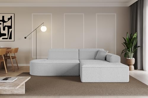 ALTDECOR Ecksofa in L-Form Corner Sofa Bett Eckcouch Couch Wohnlandschaft Cauchsofa IREA-L1-v3-233x165x81 cm Hellgrau von ALTDECOR