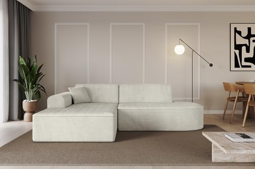 ALTDECOR Ecksofa in L-Form Corner Sofa Bett Eckcouch Couch Wohnlandschaft Cauchsofa IREA-L1-v3-233x165x81 cm Hellgrau von ALTDECOR