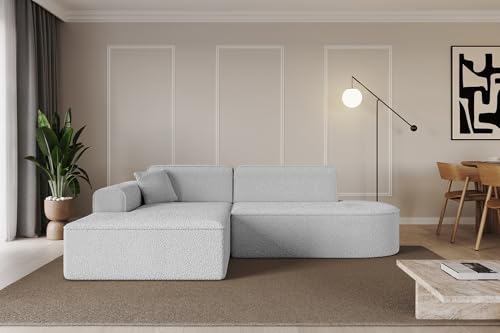 ALTDECOR Ecksofa in L-Form Corner Sofa Bett Eckcouch Couch Wohnlandschaft Cauchsofa IREA-L1-v3-233x165x81 cm Hellgrau von ALTDECOR