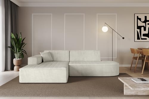 ALTDECOR Ecksofa in L-Form Corner Sofa Bett Eckcouch Couch Wohnlandschaft Cauchsofa IREA-L1-v4-233x165x72,5 cm Hellgrau von ALTDECOR