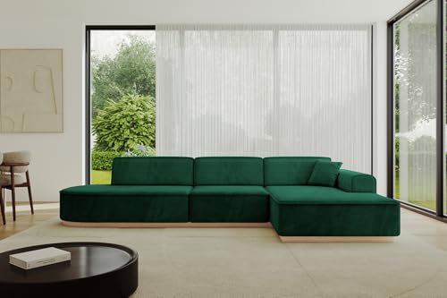ALTDECOR Ecksofa in L-Form Corner Sofa Bett Eckcouch Couch Wohnlandschaft Cauchsofa IREA-L2-318x165x81 cm Grün von ALTDECOR