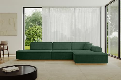 ALTDECOR Ecksofa in L-Form Corner Sofa Bett Eckcouch Couch Wohnlandschaft Cauchsofa IREA-L2-v2-318x165x81 cm Grün von ALTDECOR