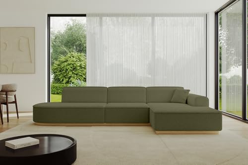 ALTDECOR Ecksofa in L-Form Corner Sofa Bett Eckcouch Couch Wohnlandschaft Cauchsofa IREA-L2-v2-318x165x81 cm Grün von ALTDECOR