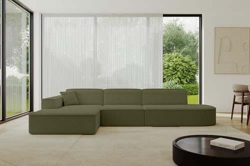 ALTDECOR Ecksofa in L-Form Corner Sofa Bett Eckcouch Couch Wohnlandschaft Cauchsofa IREA-L2-v4-318x165x72,5 cm Grün von ALTDECOR