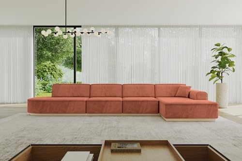 ALTDECOR Ecksofa in L-Form Corner Sofa Bett Eckcouch Couch Wohnlandschaft Cauchsofa IREA-L3-403x165x81 cm Apricot ALTDECOR Ecksofa in L-Form Corner Sofa Bett Eckcouch Couch Wohnlandschaft Cauchsofa IREA-L3-403x165x81 cm Apricot von ALTDECOR