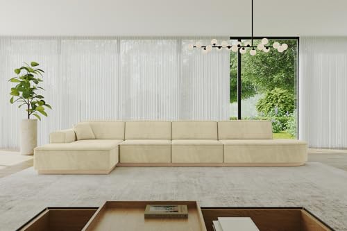 ALTDECOR Ecksofa in L-Form Corner Sofa Bett Eckcouch Couch Wohnlandschaft Cauchsofa IREA-L3-403x165x81 cm Beige ALTDECOR Ecksofa in L-Form Corner Sofa Bett Eckcouch Couch Wohnlandschaft Cauchsofa IREA-L3-403x165x81 cm Beige von ALTDECOR