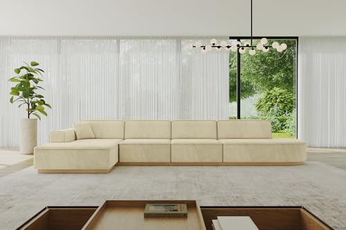 ALTDECOR Ecksofa in L-Form Corner Sofa Bett Eckcouch Couch Wohnlandschaft Cauchsofa IREA-L3-v2-403x165x81 cm Beige ALTDECOR Ecksofa in L-Form Corner Sofa Bett Eckcouch Couch Wohnlandschaft Cauchsofa IREA-L3-v2-403x165x81 cm Beige von ALTDECOR