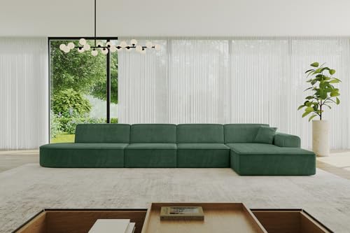 ALTDECOR Ecksofa in L-Form Corner Sofa Bett Eckcouch Couch Wohnlandschaft Cauchsofa IREA-L3-v3-403x165x76 cm Grün von ALTDECOR