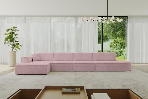ALTDECOR Ecksofa in L-Form Corner Sofa Bett Eckcouch Couch Wohnlandschaft Cauchsofa IREA-L3-v4-403x165x72,5 cm Rosa ALTDECOR Ecksofa in L-Form Corner Sofa Bett Eckcouch Couch Wohnlandschaft Cauchsofa IREA-L3-v4-403x165x72,5 cm Rosa von ALTDECOR