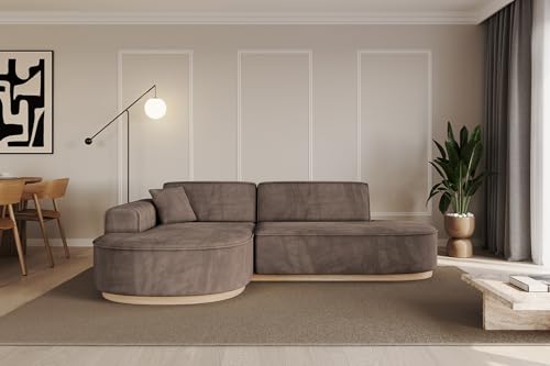 ALTDECOR Ecksofa in L-Form Corner Sofa Bett Eckcouch Couch Wohnlandschaft Cauchsofa MARI-L1-232x163x84 cm Braun von ALTDECOR