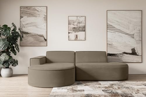 ALTDECOR Ecksofa in L-Form Corner Sofa Bett Eckcouch Couch Wohnlandschaft Cauchsofa MARI-L1-234x163x76 cm Braun von ALTDECOR