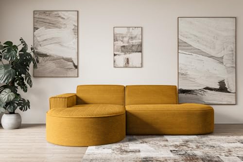 ALTDECOR Ecksofa in L-Form Corner Sofa Bett Eckcouch Couch Wohnlandschaft Cauchsofa MARI-L1-234x163x76 cm Senfgelb von ALTDECOR