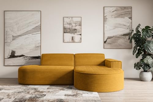 ALTDECOR Ecksofa in L-Form Corner Sofa Bett Eckcouch Couch Wohnlandschaft Cauchsofa MARI-L1-234x163x76 cm Senfgelb von ALTDECOR