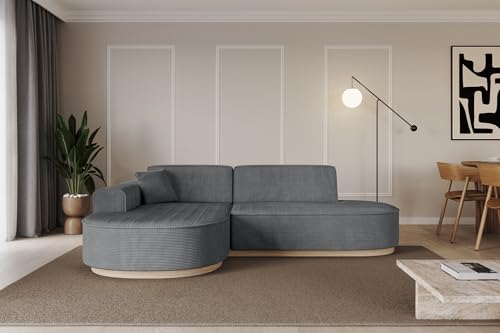 ALTDECOR Ecksofa in L-Form Corner Sofa Bett Eckcouch Couch Wohnlandschaft Cauchsofa MARI-L1-v1-232x163x81 cm Duneklgrau von ALTDECOR